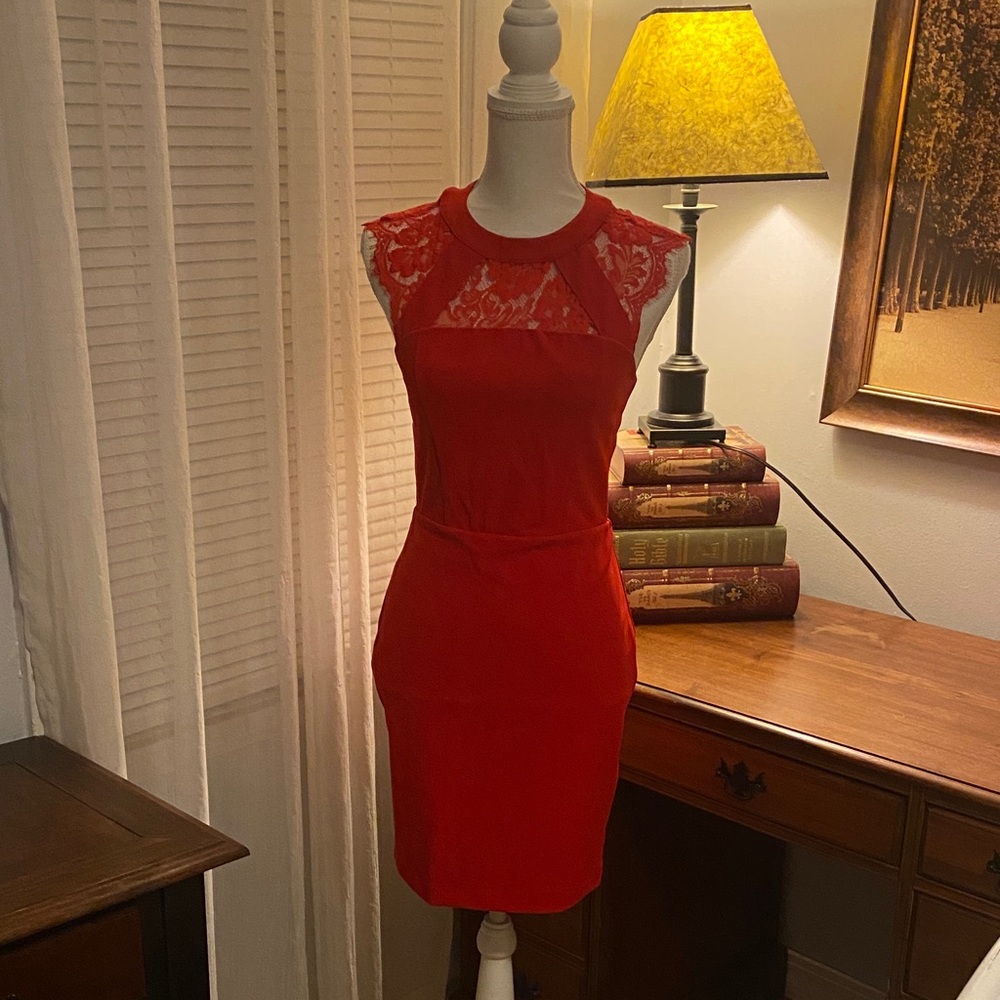 Express Vibrant Red Mini Dress